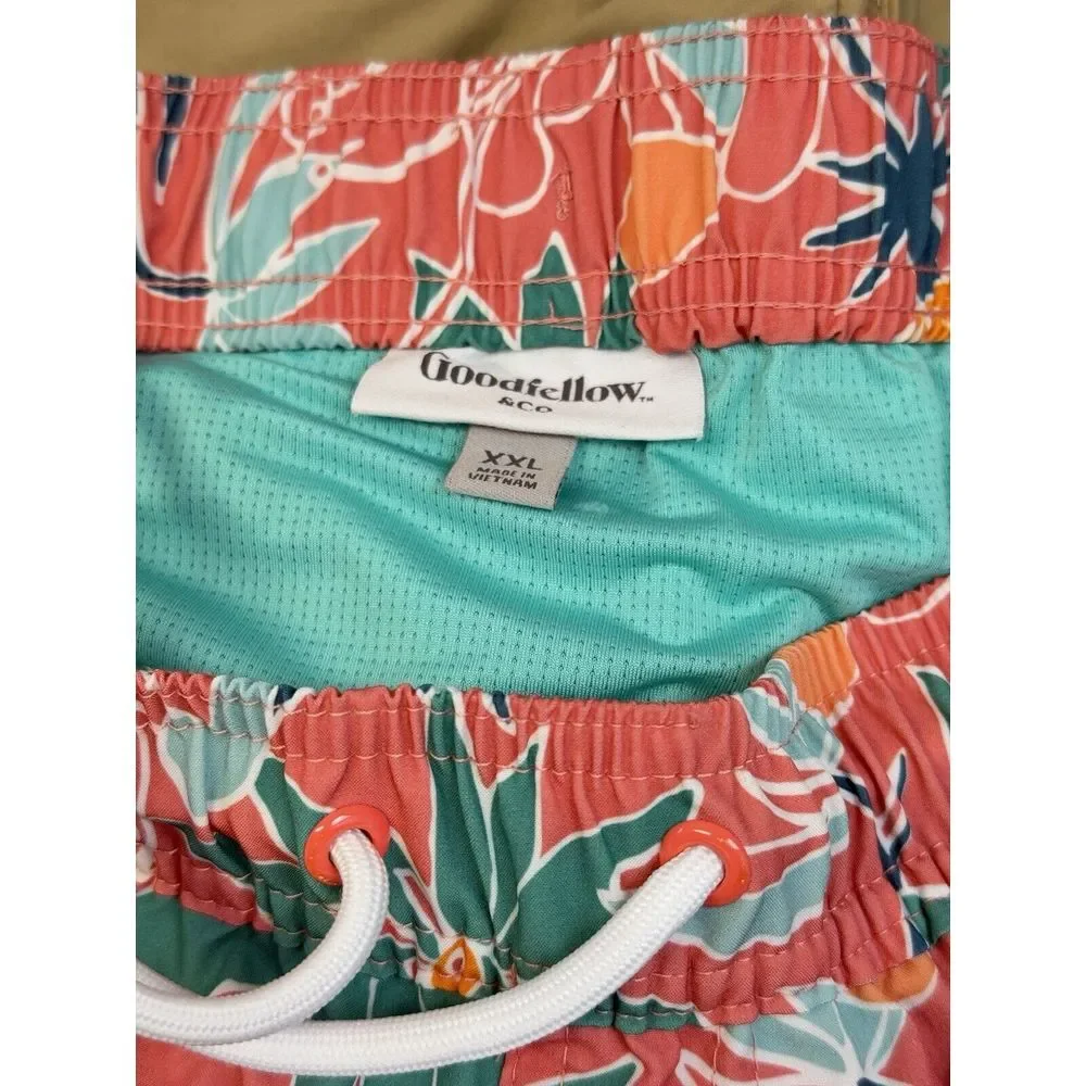 Goodfellow & Co Men's Swim Trunk Shorts Quick Dry Swimsuit, Multi Floral‎ XXL